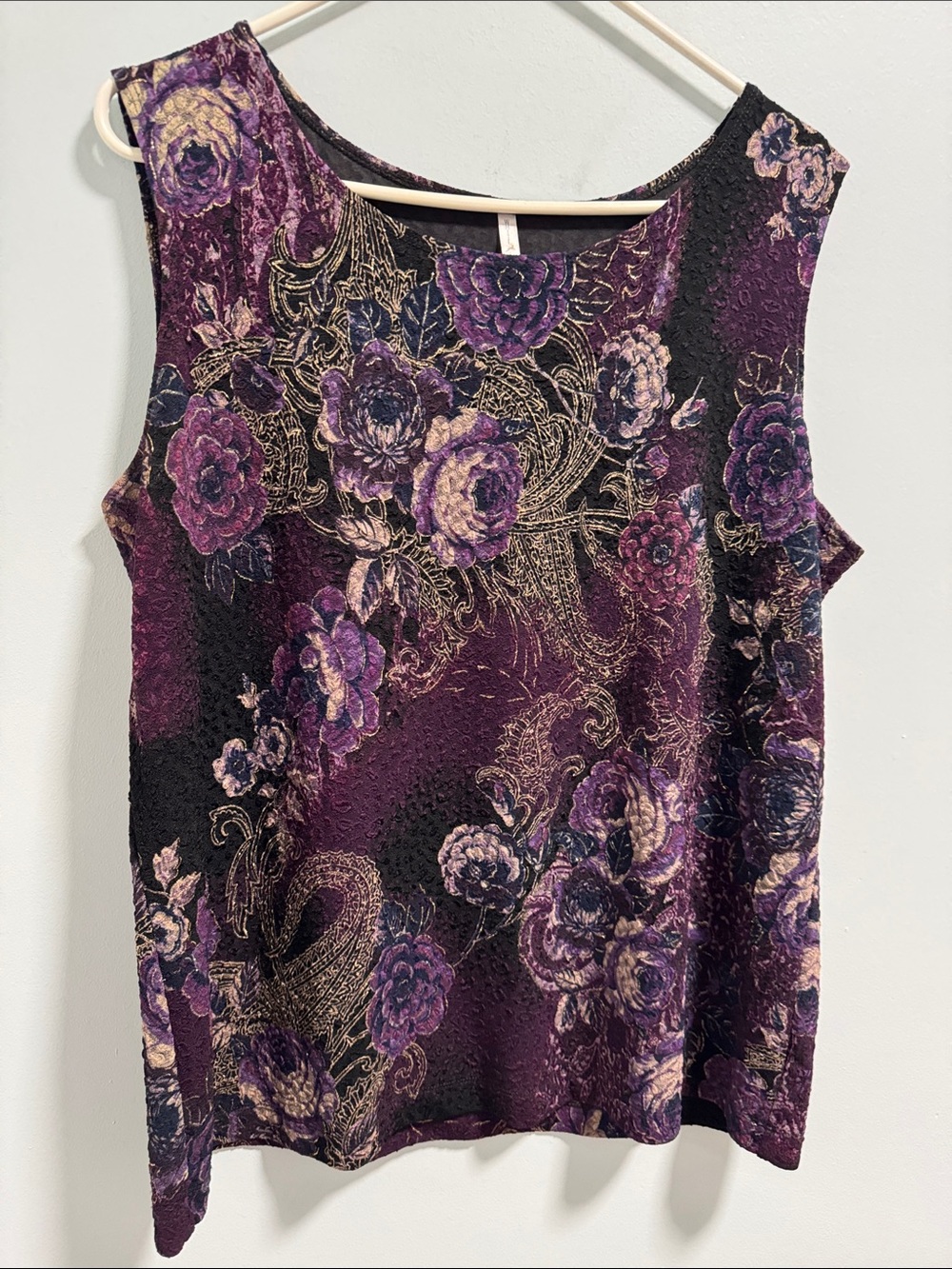 White Stag Purple Floral Textured Tank